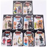 10x Vintage Star Wars Action Figures with Return of the Jedi 77 Card Backs, consisting of Luke