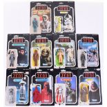 10x Vintage Star Wars Action Figures with Return of the Jedi Card Backs, consisting of AT-AT