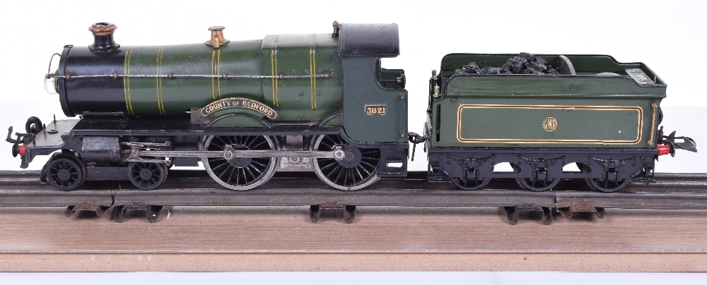 Hornby Series 20 volt electric No.2 Special 4-4-0 GWR 3821 County of Bedford locomotive and - Image 2 of 3