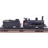 Scratch/kit built two 0 gauge 0-6-0 locomotives, brass two-rail electric both with details including