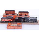 Lionel (pre-war) 262E locomotive and Pullman cars, 2-4-2 locomotive, front to cow catcher re-