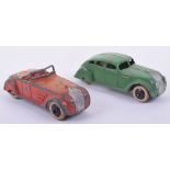 Dinky (pre-war) 22h Streamline Saloon, green with black painted hubs and white tyres, generally good