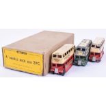 Dinky Toys Trade Box 29C Double Deck Bus, buff trade box, with yellow label to one end with internal