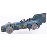 Scarce Gunthermann Tin-plate Malcom Campbell’s Bluebird Record Car short version, blue body,