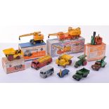 Dinky Supertoys including Road Making equipment, boxed 972 20-ton Lorry-mounted Coles crane, good,