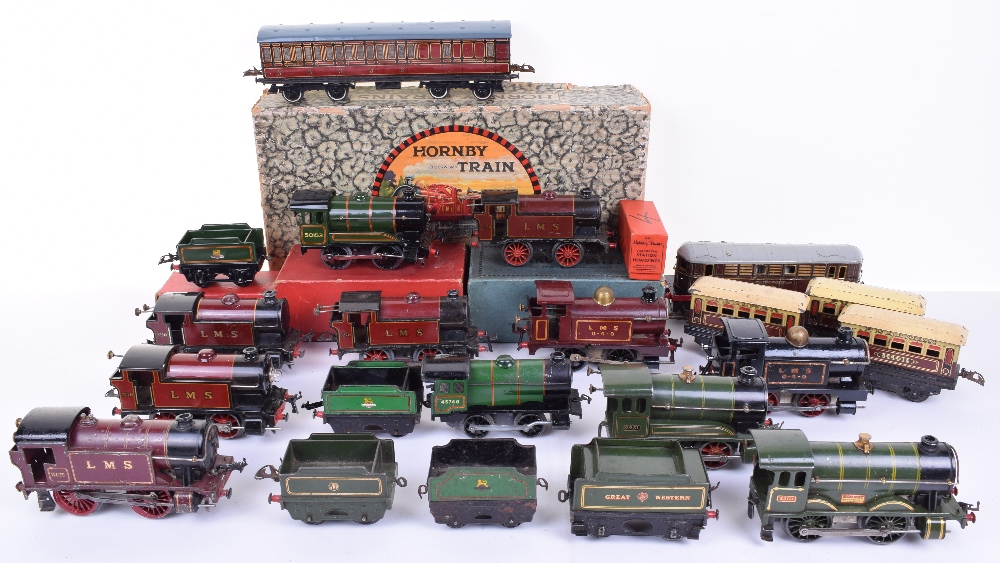 Hornby 0 gauge locomotives, including c/w No.1 Special 0-4-0 2301 and GW tender, good, No.1