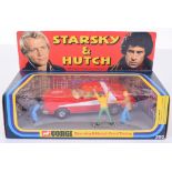 Corgi Toys 292 Starsky & Hutch Ford Torino, red/white, 4-spoked wheels, 3 figures, model is in