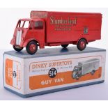 Dinky boxed 514 Slumberland Guy van, red with ridged hubs and smooth tyres, in blue box with