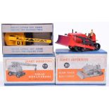 Two Boxed Dinky Supertoys,561 Blaw Knox Bulldozer, red body, tan driver, complete with rubber