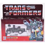 Boxed MB G1 Transformers Autobort Scout Hound 1985 Milton Bradley issue, transforms from 4 WD