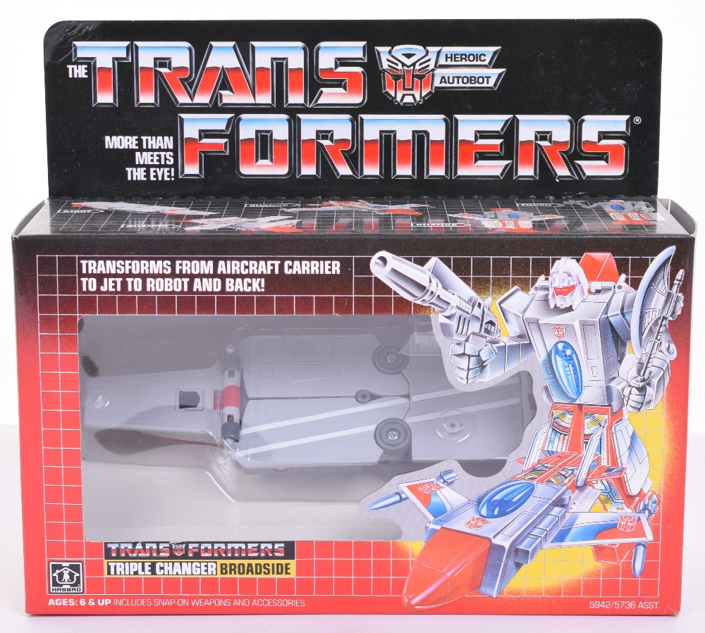 Boxed Hasbro G1 Transformers Triple Changer ‘Broadside’ 1986 issue, transforms from aircraft carrier