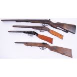 Four Children’s Post War Double Barrel Toy Guns, two working pop guns, plus two others, all with