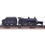 Scratch/kit built two 0 gauge locomotives, brass and white metal, two-rail electric, 4-4-0