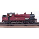 Scratch/kit built 0 gauge 4-6-2 LMS tank engine, brass two-rail electric locomotive No.6956 with