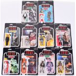 10x Vintage Star Wars Action Figures with Return of the Jedi 65 Card Backs, consisting of R2-D2