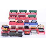 Hornby Dublo boxed rolling stock, 2x4323 S.R 4-wheel Utility vans, 2x4305 Passenger Fruit vans, 4300