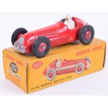 Dinky Toys 232 Alfa Romeo Racing Car,red body, wheel hubs, white driver , racing no 8, in near