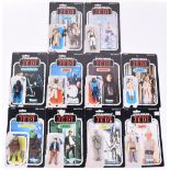10x Vintage Star Wars Action Figures with Return of the Jedi 77 Card Backs, consisting of Luke