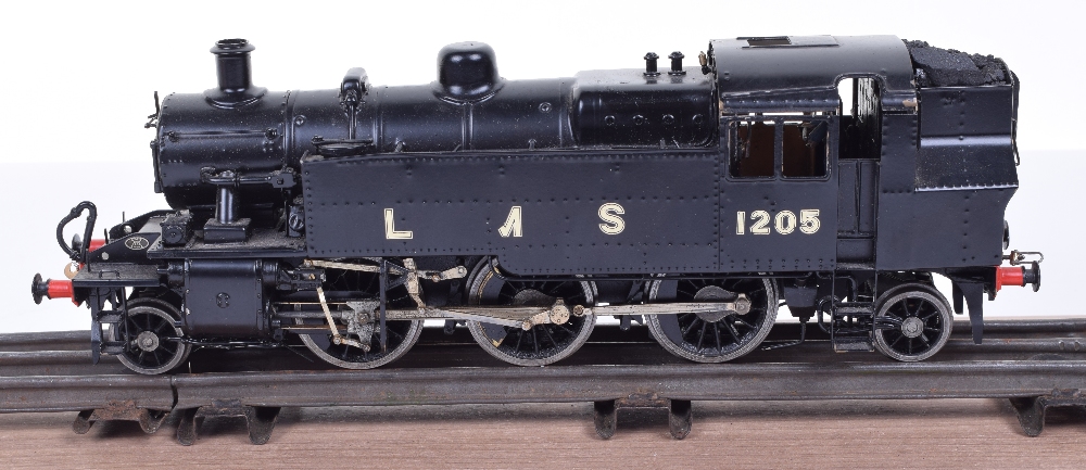 Scratch/kit built 0 gauge 2-6-2 LMS tank engine, brass two-rail electric locomotive No.1205, - Image 2 of 3