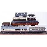 Kit built 0 gauge Passenger coaches and wagons, wood construction L&NWR six-wheel passenger