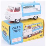 Corgi Toys 466 Commer  Milk Float, white cab/chassis, pale blue back, red interior, shaped spun