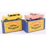 Two Boxed Matchbox Moko Lesney Models,31a Ford Station Wagon, yellow body, metal wheels (factory