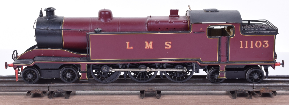 Gladiator kit built 0 gauge 4-6-4 LMS tank engine, brass two-rail electric locomotive No.11103 - Image 2 of 3