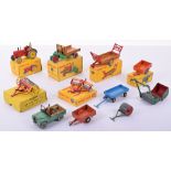 Dinky 300 Massey-Harris tractor and other Farm vehicles and accessories, boxed 300 tractor red,