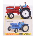 Dinky Toys 308 Leyland 384 Tractor, metallic red body, white plastic front wheel hubs, white metal