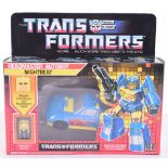 Boxed Hasbro G1 Transformers Headmaster Autobot ‘Nightbeat’ 1987 issue, transforms from race car