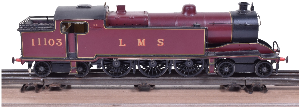 Gladiator kit built 0 gauge 4-6-4 LMS tank engine, brass two-rail electric locomotive No.11103