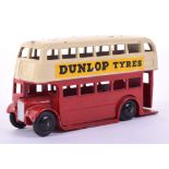 Dinky (pre-war) 29c Double Decker bus Dunlop Tyres, 1st type grill, red/cream stairs cast in,