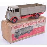 Boxed Dinky Supertoys 511 Guy 4 Ton Lorry, fawn 1st type cab/back, red chassis, wings and ridged
