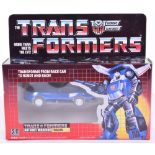 Boxed Hasbro G1 Transformers Autobot Warrior ‘Tracks’ 1985 issue, transforms from race car to