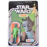 Palitoy Star Wars Greedo Vintage Original Carded Figure, 3 ¾ inches mint, with mint bubble on mint