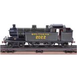 Scratch/kit built 0 gauge 4-4-2 Southern Tank engine No.2022, two-rail electric locomotive with