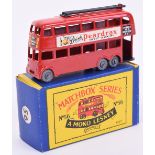 Scarce Matchbox Moko Lesney 56a London Trolley Bus “Drink Peardrax” red body, matt black poles and