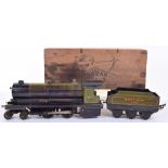 A Bowman ‘234’ O Gauge Live Steam Locomotive and Tender 4-4-0 Loco Southern Railway green, with