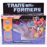 Boxed Hasbro G1 Transformers Target Master Misfire 1986 issue, transforms from jet to robot and back