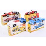 Four Boxed Dinky Toys Racing Cars, 200 Matra 630,223 Mclaren M8A Can-Am, 242 Ferrari and French