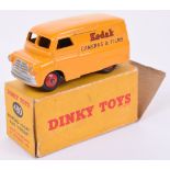 Dinky Toys 480 Bedford 10cwt Van ‘Kodak’ cameras & Films yellow body/red wheel hubs, in very good to