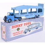 Dinky Toys 982 Bedford Pullmore Car Transporter, blue cab/wheel hubs, light blue back in excellent