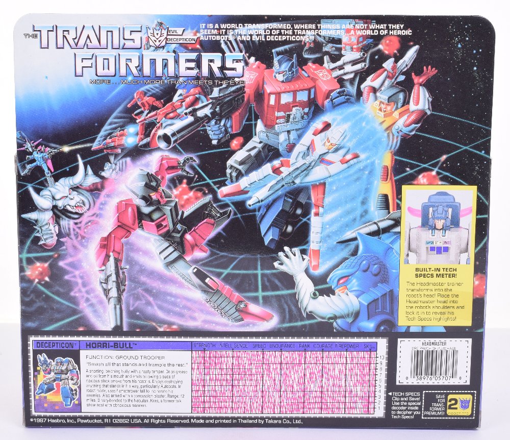 Boxed Hasbro G1 Transformers Headmaster Deception ‘Horri-Bull’ 1987 issue, transforms from buffalo - Image 2 of 2