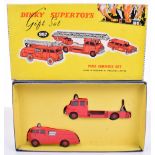 Dinky Toys 957 Fire Service Gift Set, 955 Fire Engine with extending ladder, 956 Bedford Turntable