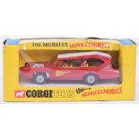 Corgi Toys 277 Monkees Monkeemobile,red body, white roof, cast wheels, with figures of Mike,