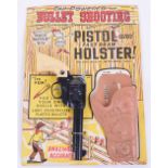 Louis Marx and Co (New York) Cap Powered Bullet Shooting Pistol and Fast Draw Holster, plastic/