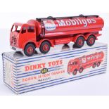 Dinky boxed 941 Foden 14-ton Mobilgas tanker, 2nd type cab, red cab, chassis and hubs, good