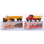 Dinky boxed two Supertoy lorries, 521 Bedford Articulated lorry, yellow, black wings and red hubs,