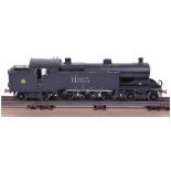 Scratch/kit built 0 gauge 4-6-4 LMS tank engine, white metal and brass two-rail electric