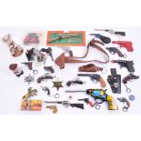 Toy Guns,Holsters, Key Rings including Marx Sharps Carbine on backing card,2 x Lone Star